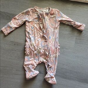 Angel Dear Paisley Print Footie - Pink and Blue